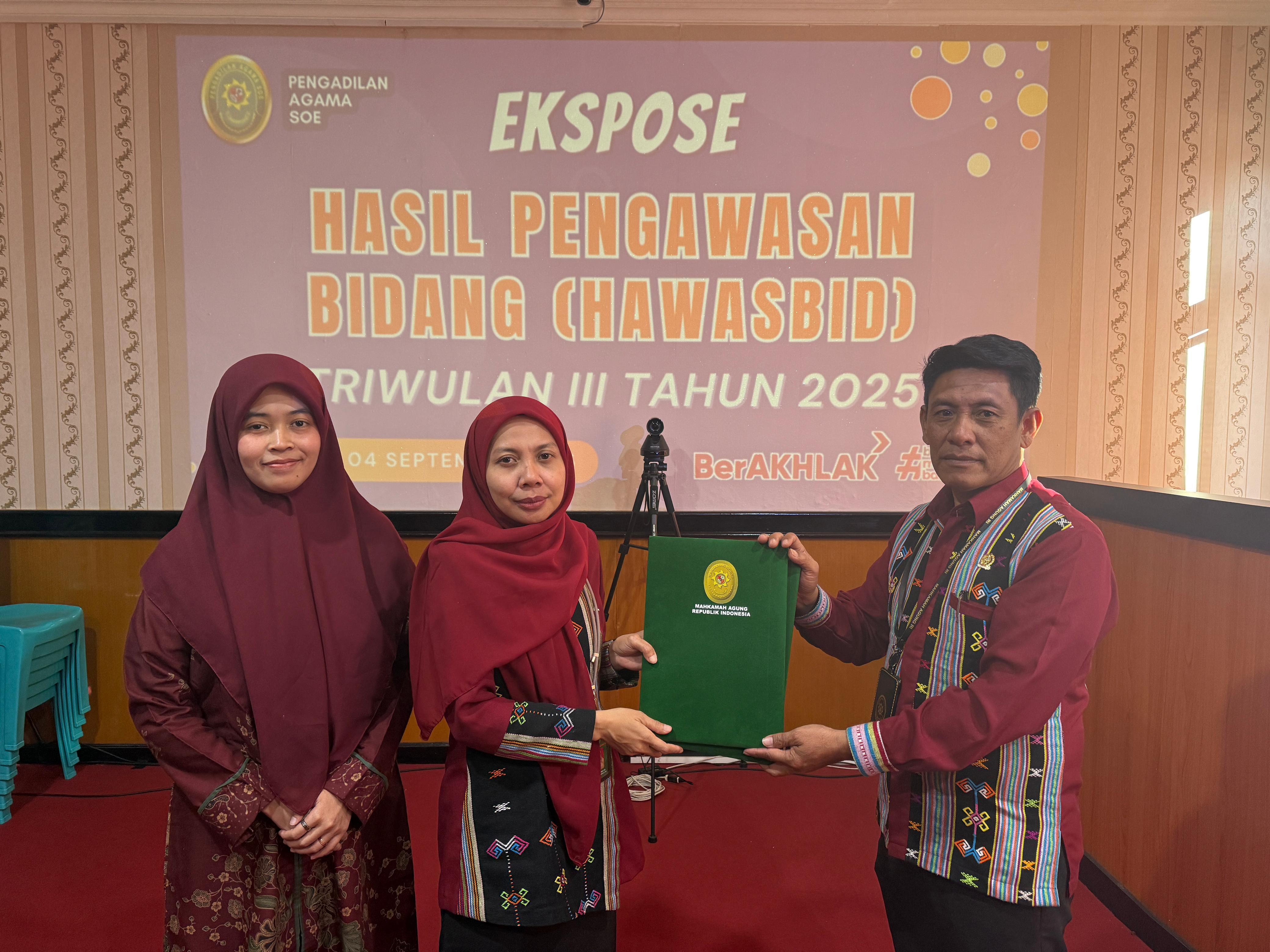 Pengadilan Agama Soe Gelar Ekspose Hasil Pengawasan Bidang (Hawasbid) Triwulan III Tahun 2025 (15/09/25)